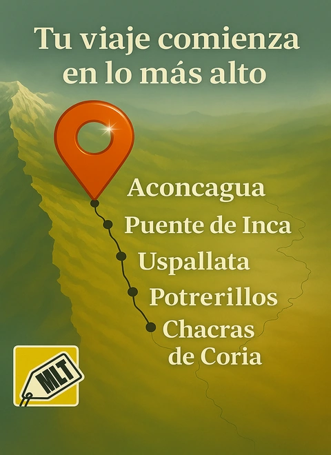 Mapa turístico de Mendoza: recorrido desde el Aconcagua hasta la capital