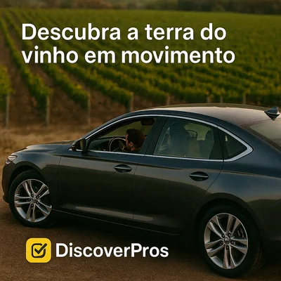 Casal dirigindo entre vinhedos em Mendoza com a DiscoverCars