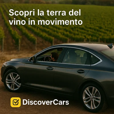 Coppia che guida tra i vigneti di Mendoza con DiscoverCars